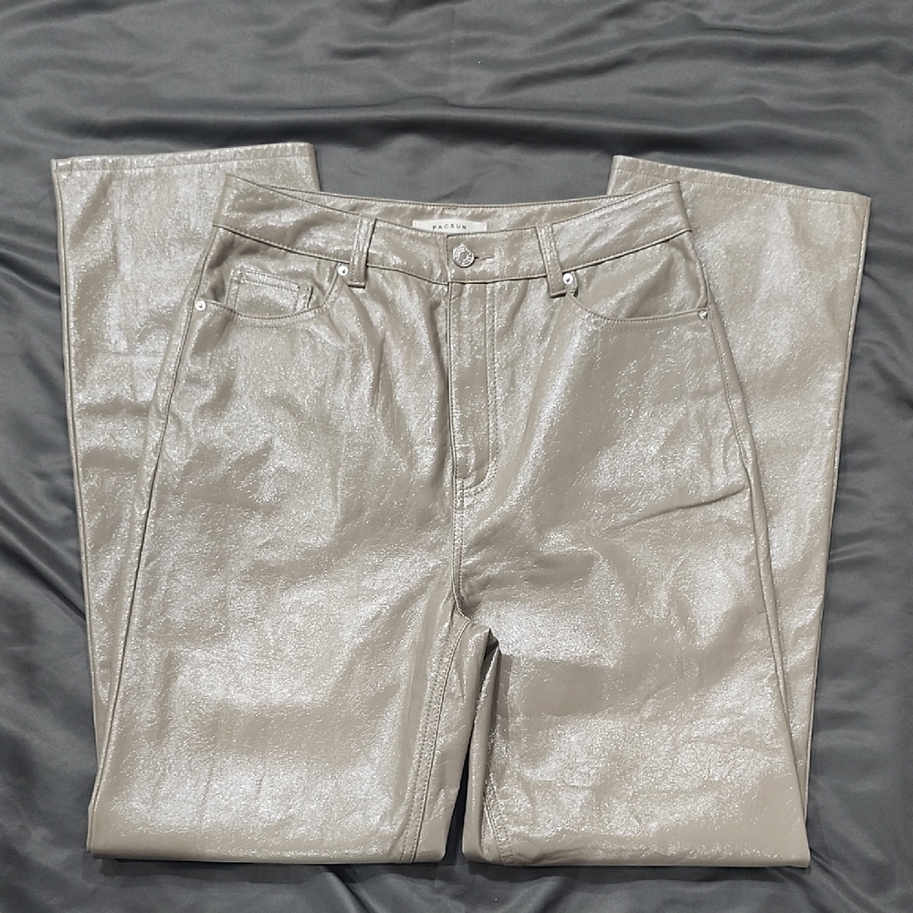 PacSun Shimmering Tan Pants NWT 28 Boyfriend Style, Fun!!